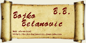 Bojko Belanović vizit kartica